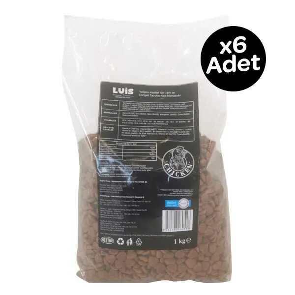 Luis Tavuklu Yetişkin Kedi Maması 1 Kg x 6 Adet - 1