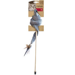 M-Pets Tahta Saplı Peluş Kedi Oltası 35 Cm