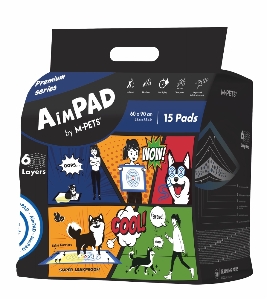 M-Pets Aimpad Çiş Eğitim Pedi 60x90 cm 15'li - 1