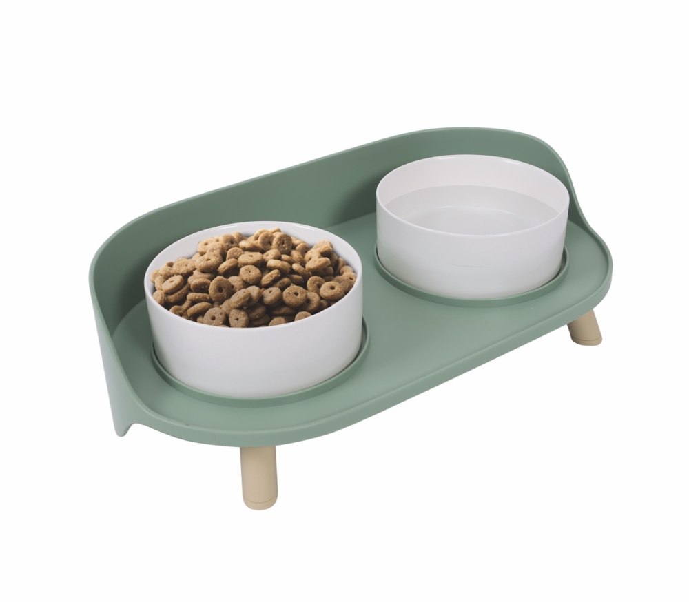 M-Pets Altitude Standlı Seramik Mama ve Su Kabı 2x450 ml - 1