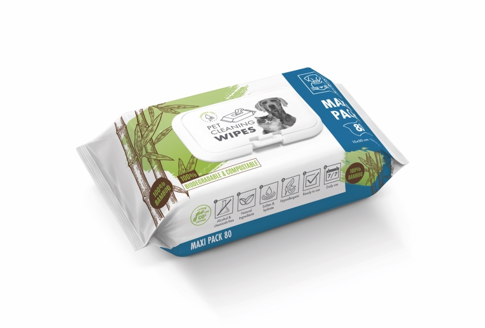 M-Pets Bamboo Kedi ve Köpek Temizleme Mendili 80'li - 1