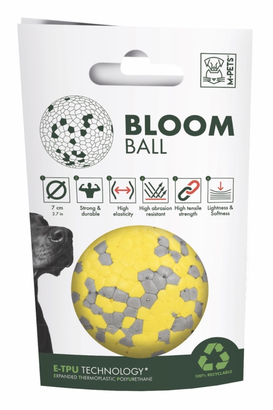 M-Pets Bloom Parçalanmaz Oyun Topu - Sarı/Gri