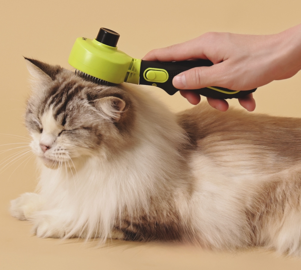 M-Pets Click And Groom Basmalı Masaj Uçlu Fırça 8x6,5x5 cm (S) - 4