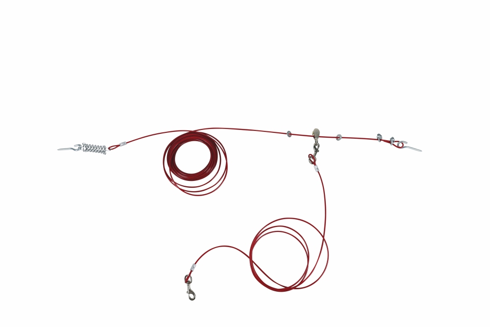 M-Pets Compensator Bahçe Bağlama Halatı 15 mt - Kırmızı - 3