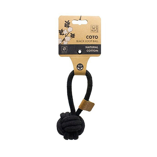 M-Pets Coto Çekmeli Örgü Top Köpek Oyuncağı 6,5 cm (Siyah)
