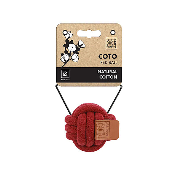 M-Pets Coto Örgü Top Köpek Oyuncağı 6,5 cm (Kırmızı) - 1
