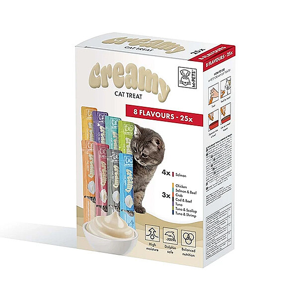 M-Pets Creamy 8 Çeşit Karışık Krema Kedi Ödül Maması 15 g (25'li) - 1