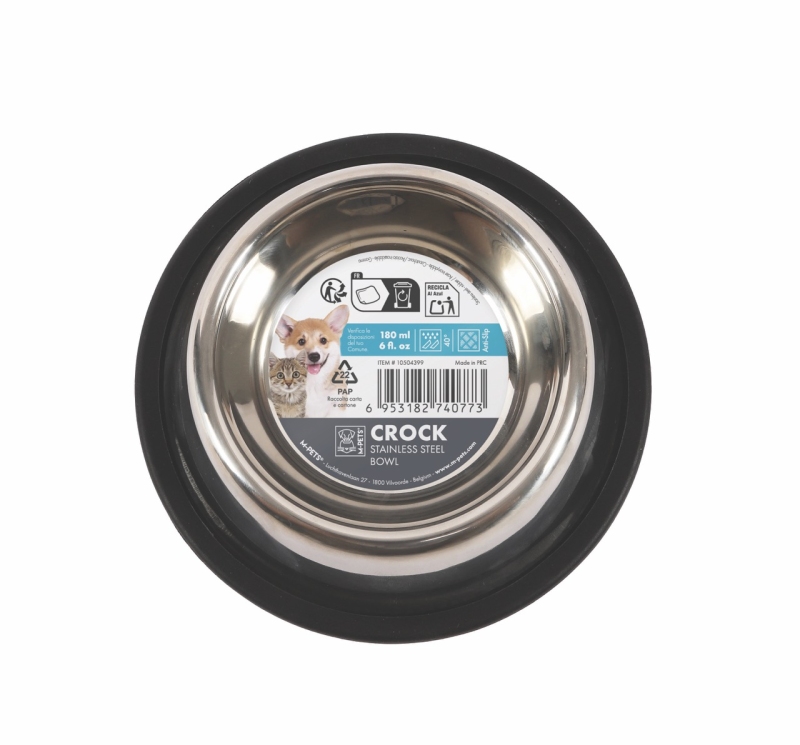 M-Pets Crock Paslanmaz Çelik Mama Kabı 15x15x3,5 cm (XS)