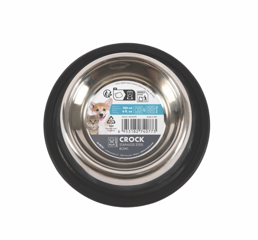 M-Pets Crock Paslanmaz Çelik Mama Kabı 15x15x3,5 cm (XS) - 1