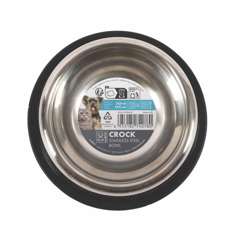 M-Pets Crock Paslanmaz Çelik Mama Kabı 17,5x17,5x4,4 cm (S)