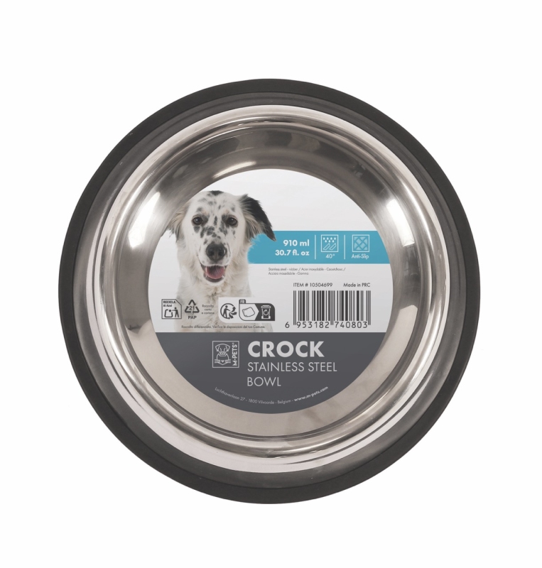 M-Pets Crock Paslanmaz Çelik Mama Kabı 25,5x25,5x5,4 cm (L)