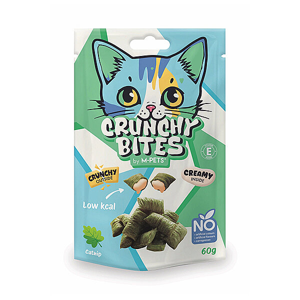 M-Pets Crunchy Bites Kedi Nanesi İçeren Kedi Ödül Maması 60 g - 1