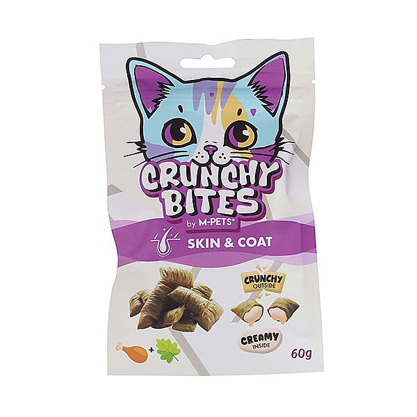 M-Pets Crunchy Bites Skin & Coat Deri ve Tüy Desteğine Yardımcı Kedi Ödül Maması 60 g - 1