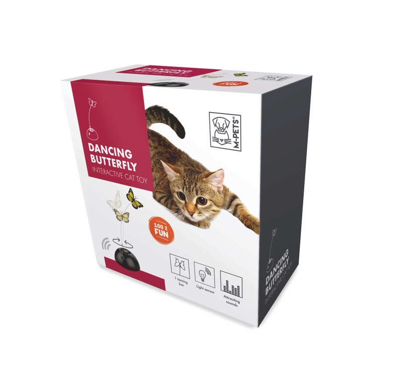 M-Pets Dans Eden Kelebek İnteraktif Kedi Oyuncağı - Siyah