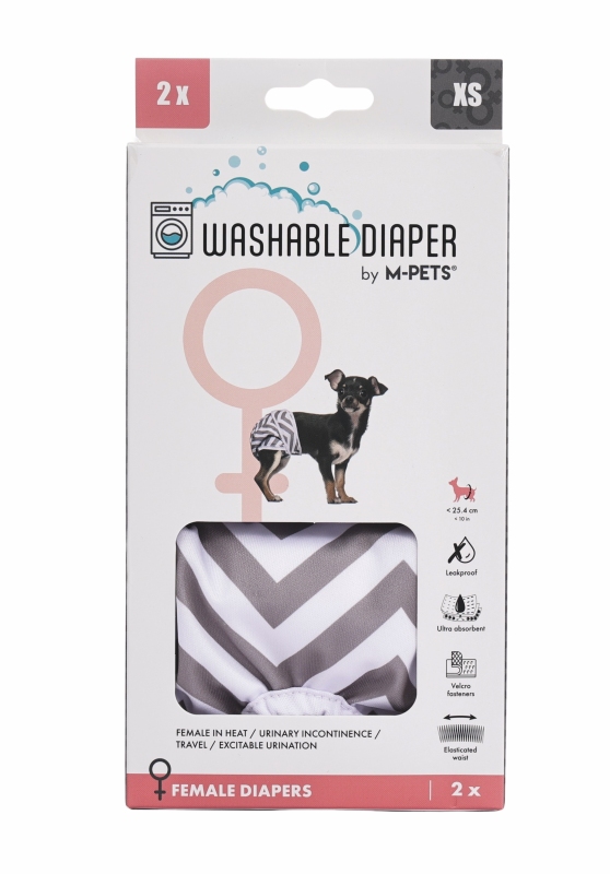 M-Pets Dişi Köpekler İçin Yıkanabilir 2'li Külot Bez 25,4 cm (XS) - 3