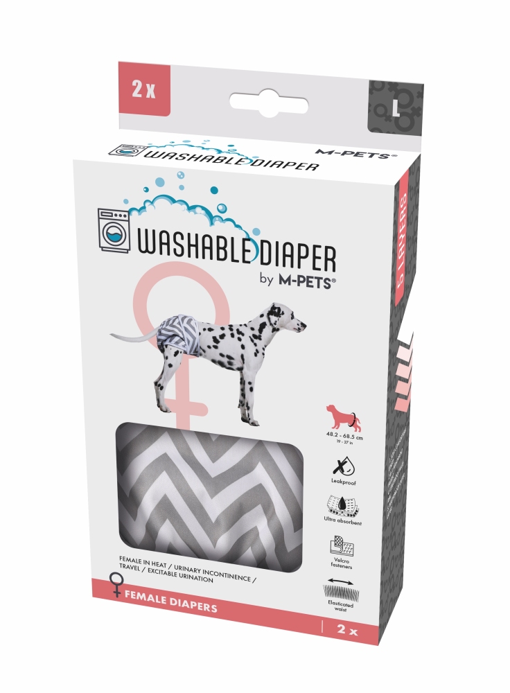 M-Pets Dişi Köpekler İçin Yıkanabilir 2'li Külot Bez 48,2x68,5 cm (L) - 1