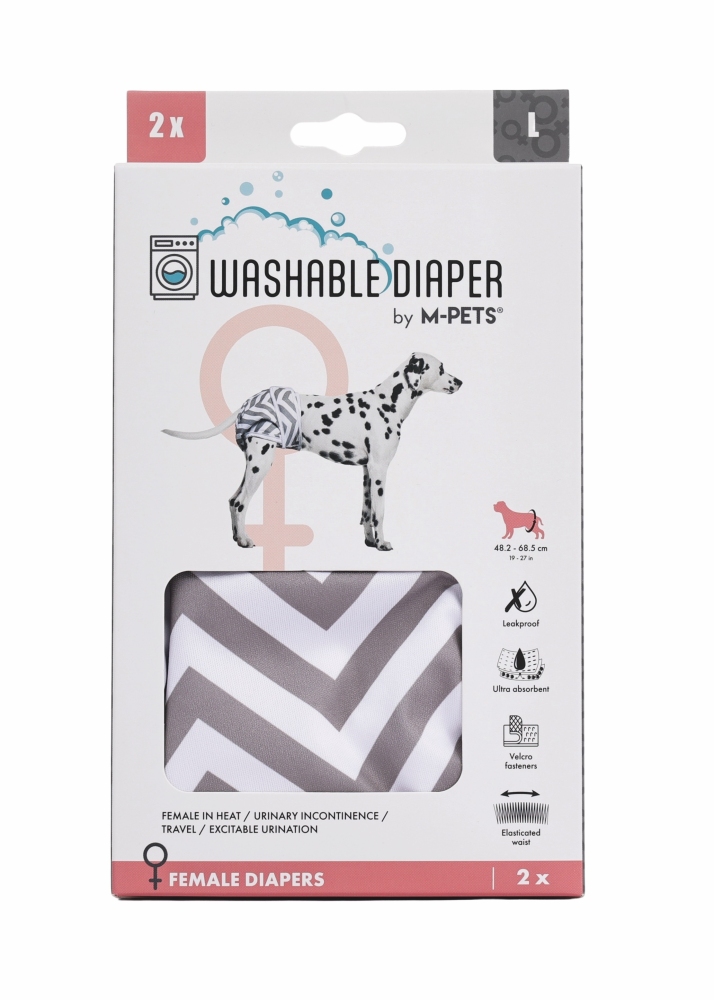 M-Pets Dişi Köpekler İçin Yıkanabilir 2'li Külot Bez 48,2x68,5 cm (L) - 3