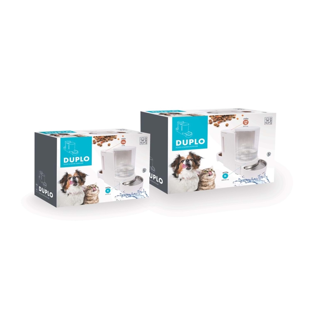 M-Pets Duplo Hazneli Mama ve Su Kabı 3L/1.3Kg Beyaz - 5