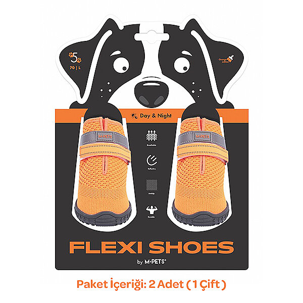 M-Pets Flexi Köpek Ayakkabısı (L) Turuncu