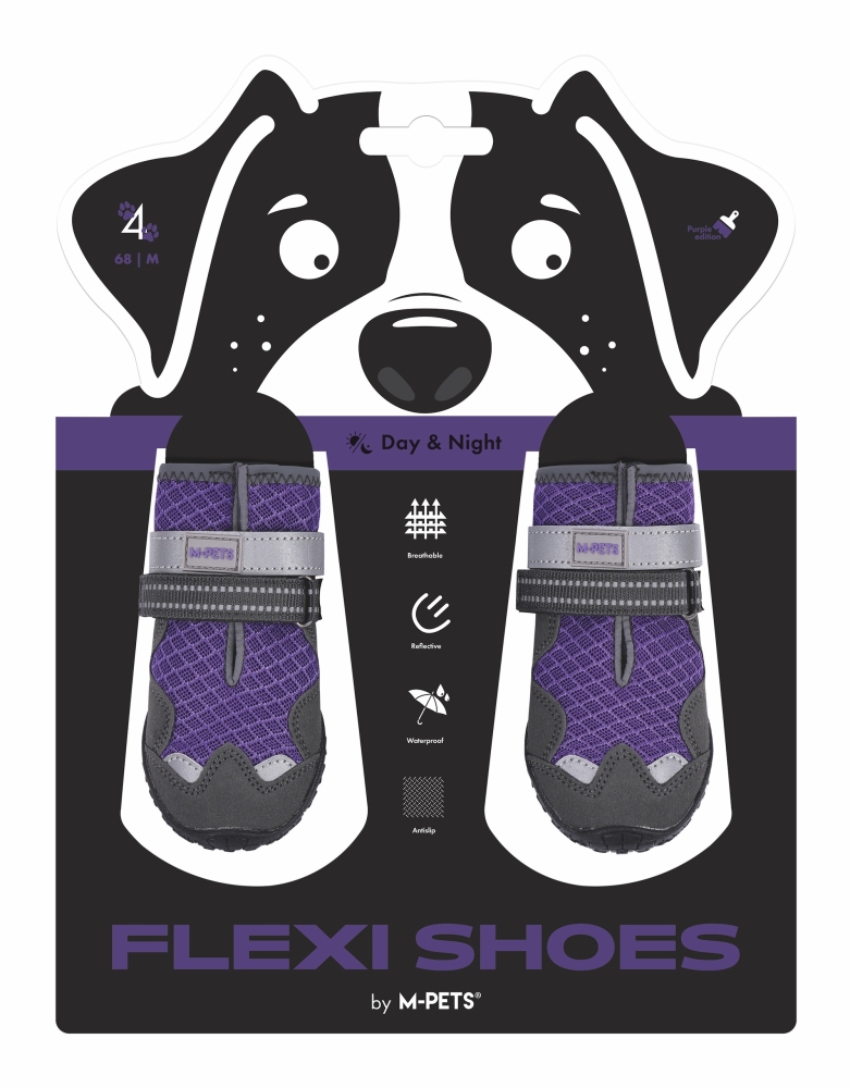 M-Pets Flexi Köpek Ayakkabısı (M) Mor - 1