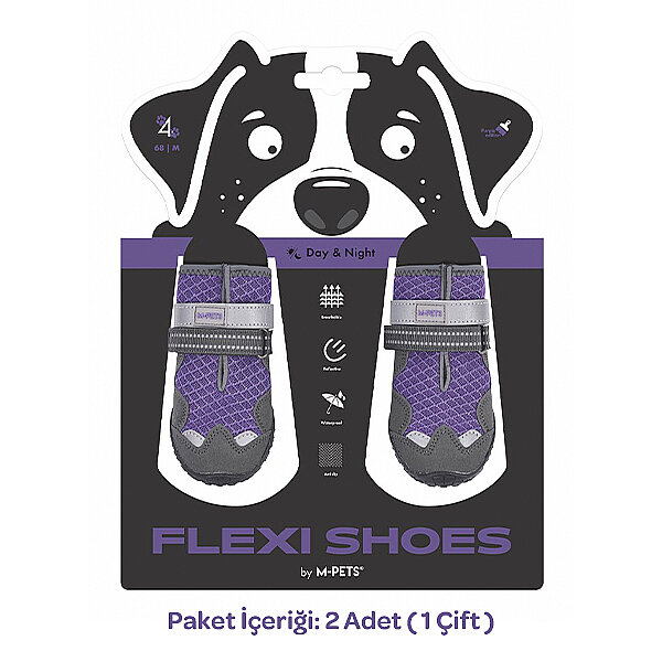 M-Pets Flexi Köpek Ayakkabısı (M) Mor