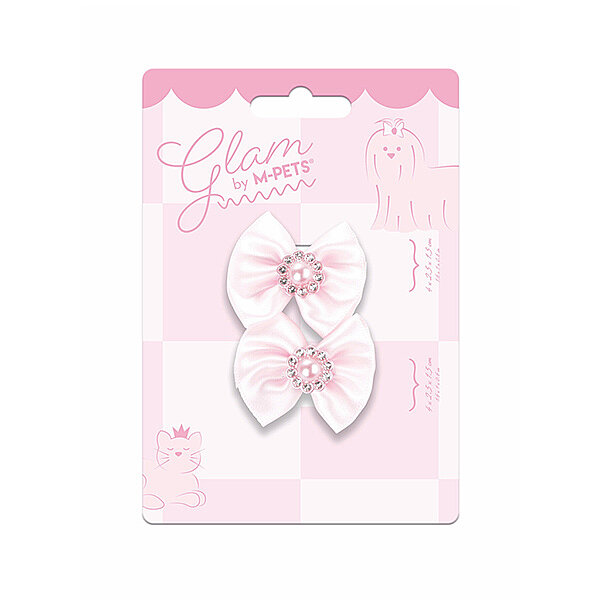 M-Pets Glam İnci Detaylı Fiyonklu Kedi ve Köpek Tokası (Pembe) - 1