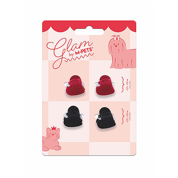 M-Pets Glam Kalp Şekilli Kedi ve Köpek Tokası (Kırmızı ve Siyah)