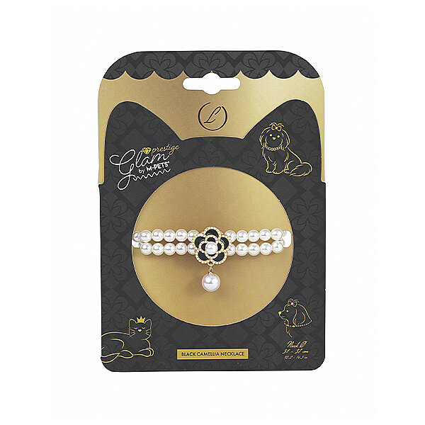M-Pets Glam Prestige Siyah Kamelya Kedi ve Köpek Boyun Aksesuarı (L)