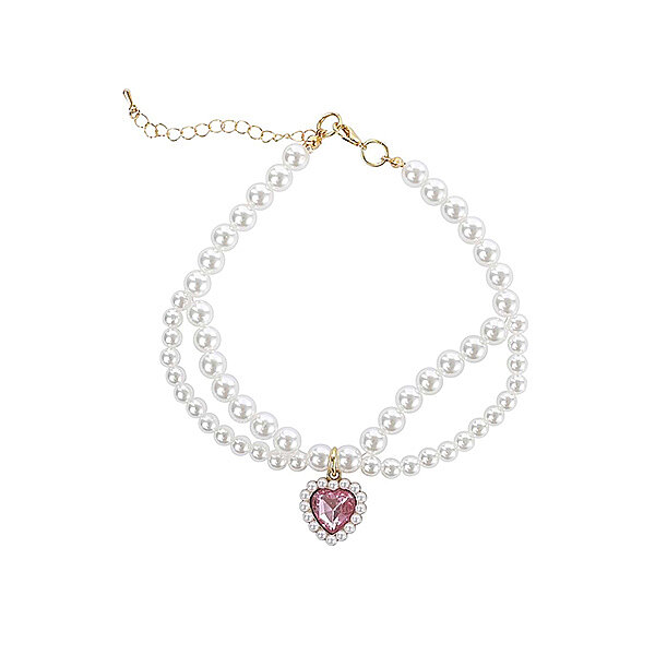 M-Pets Glam Prestige Pembe Kalp Kolyeli Kedi ve Köpek Boyun Aksesuarı (S) - 2