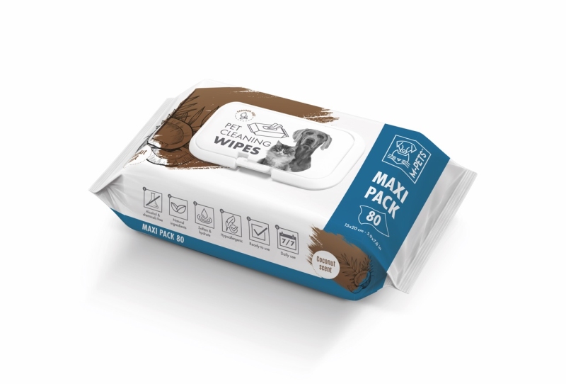 M-Pets Hindistan Cevizi Kokulu Kedi ve Köpek Temizleme Mendili 80'li