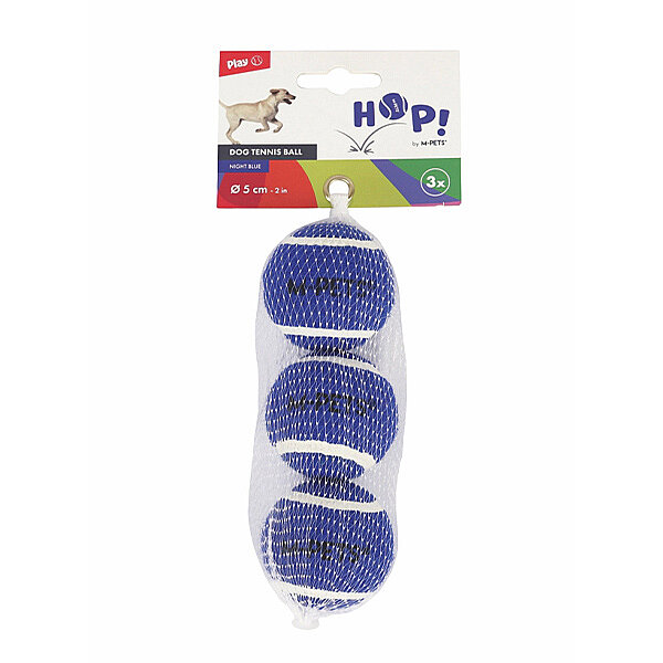 M-Pets Hop Köpek Tenis Topu 5 cm (3'lü) (Mavi) - 1