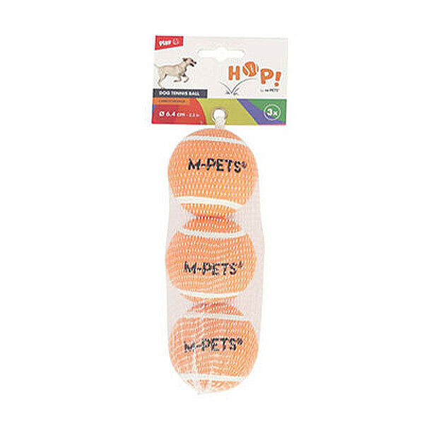 M-Pets Hop Köpek Tenis Topu 6,4 cm (3'lü) (Turuncu) - 1
