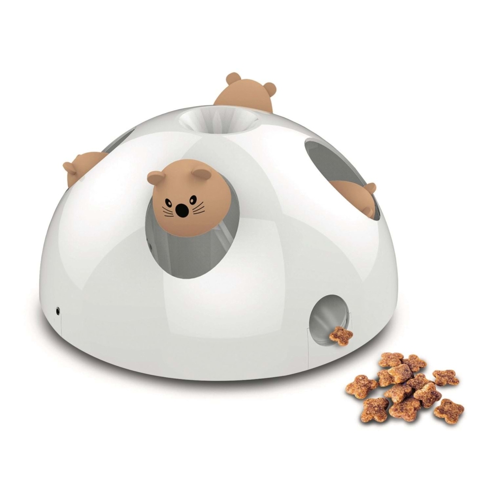 M-Pets İnteraktif Pilli Sesli Kedi Ödül Oyuncağı 24x24x12 cm Beyaz - 2
