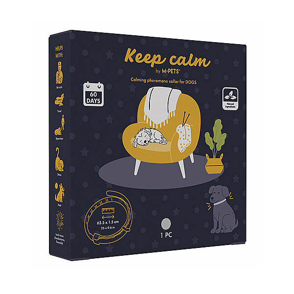 M-Pets Keep Calm Sakinleşmeye Yardımcı Köpek Tasması (Gri) - 1