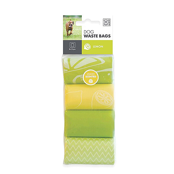 M-Pets Limon Kokulu Dışkı Poşeti 8X15 Yaprak