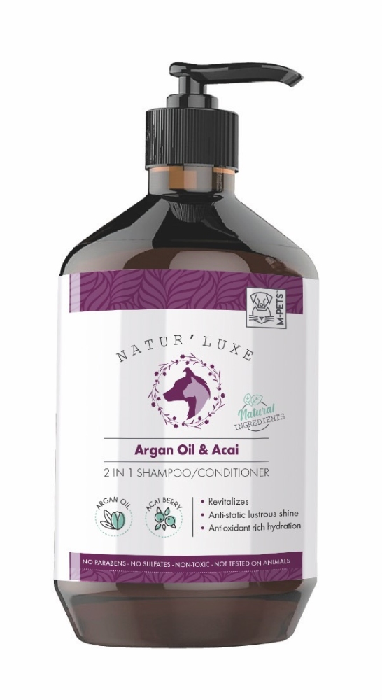 M-Pets Naturluxe Argan Yağı ve Acai Köpek Şampuanı ve Bakım Kremi 500 ml - 1