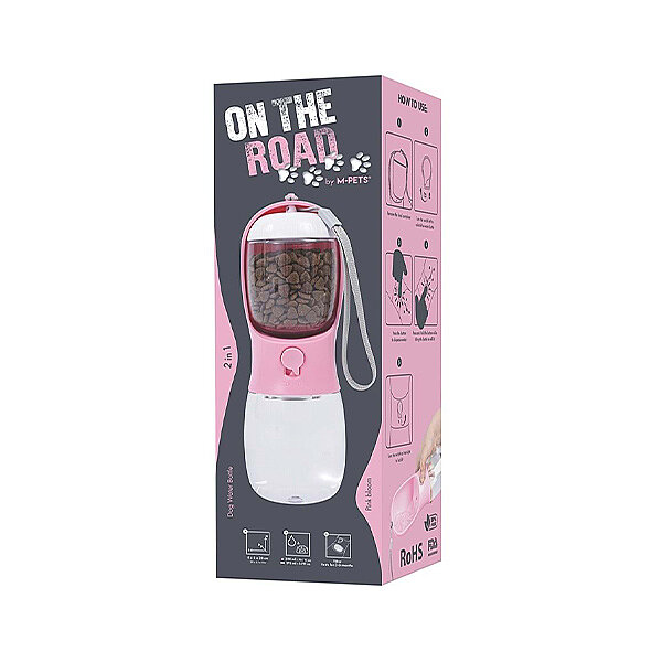 M-Pets On The Road 2'si 1 Arada Köpek Seyahat Kabı 300 ml (Pembe)