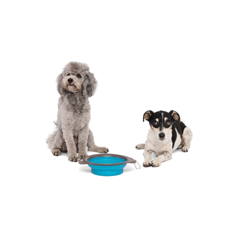 M-Pets On The Road Katlanabilen Mama Kabı (M) 750 ml Turkuaz/Kahverengi - 3