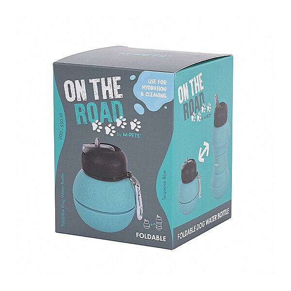 M-Pets On The Road Katlanabilen Seyahat Suluğu 200-550 ml (Turkuaz) - 1