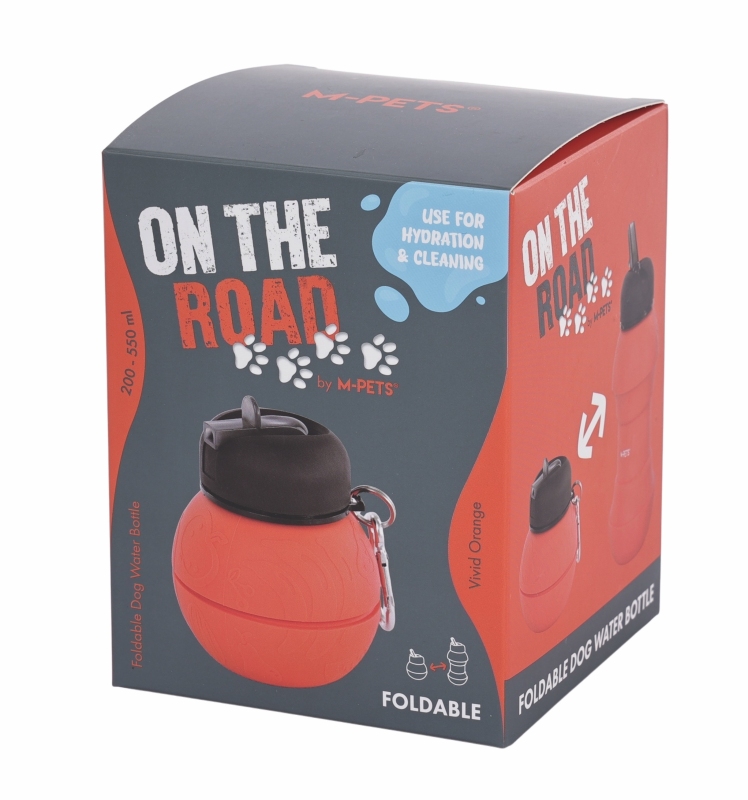 M-Pets On The Road Katlanabilen Seyahat Suluğu 200-550 ml Turuncu