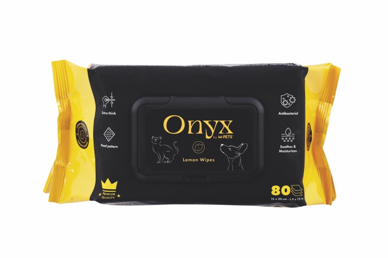 M-Pets Onyx Limon Kokulu Kedi ve Köpek Temizleme Mendili 80'li
