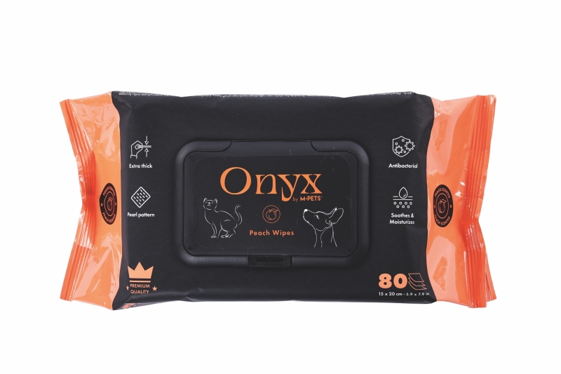 M-Pets Onyx Şeftali Kokulu Kedi ve Köpek Temizleme Mendili 80'li