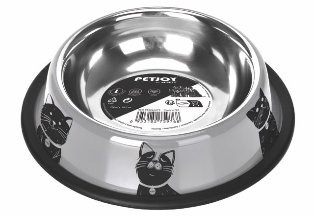 M-Pets Petjoy Cat Family Çelik Mama Kabı (L) 910 ml