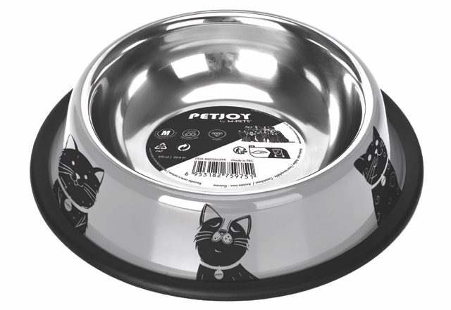 M-Pets Petjoy Cat Family Çelik Mama Kabı (M) 610 ml