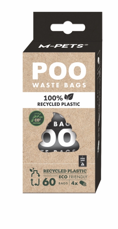 M-Pets Poo %100 Geri Dönüştürülmüş Kokusuz Dışkı Poşeti 4x15 Yaprak