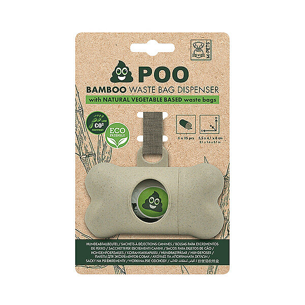 M-Pets Poo Bamboo Köpek Dışkı Toplama Seti (15 Yaprak)