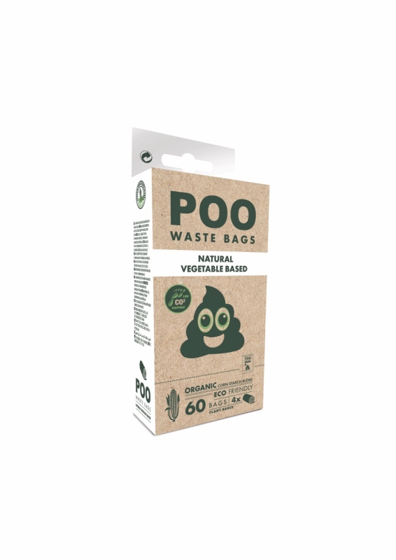 M-Pets Poo Doğal Dışkı Poşeti 4x15 Yaprak