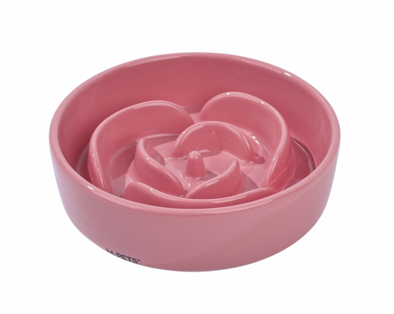 M-Pets Serene Rose Seramik Yavaş Yeme Mama Kabı 300  ml Pembe - 2
