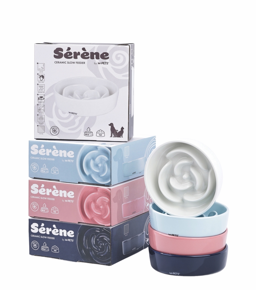 M-Pets Serene Rose Seramik Yavaş Yeme Mama Kabı 300  ml Pembe - 5