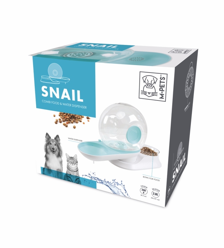 M-Pets Snail Hazneli Su ve Mama Kabı 2800 ml- 240 gr Mavi